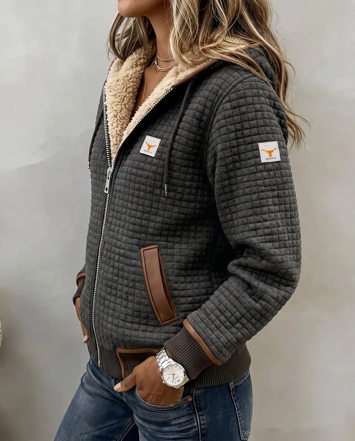 Silvana™ | Sherpa-Lined Quilted Zip-Up Hooded Jacket