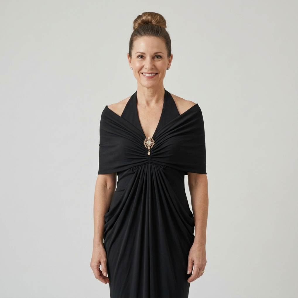 Ernestine™ Draped Halter Cold-Shoulder Maxi Dress
