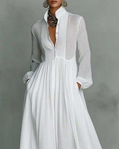 Celine | Flowing Button-Front Maxi Dress