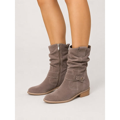 Clemence™ | Slouchy Block-Heel Ankle Boots