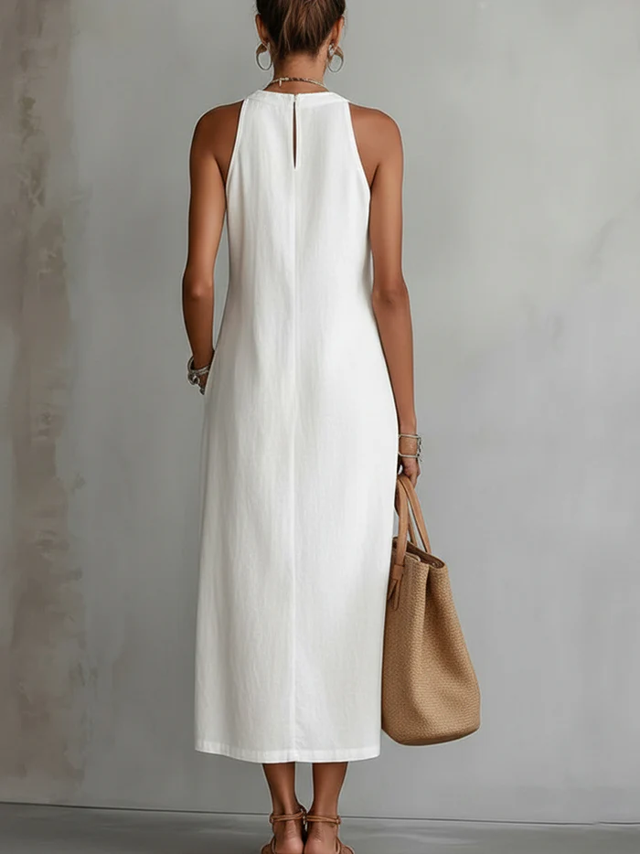 Savannah | Sleeveless Lace Detail Midi Dress