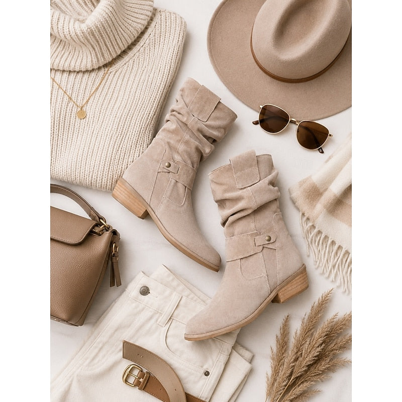 Clemence™ | Slouchy Block-Heel Ankle Boots