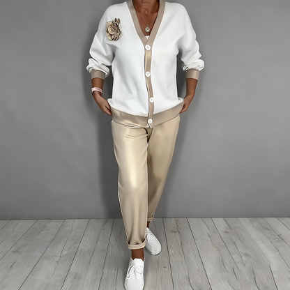 Tessa™ | V-Neck Top & High-Waist Pants Set