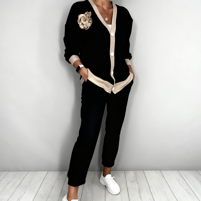 Tessa™ | V-Neck Top & High-Waist Pants Set