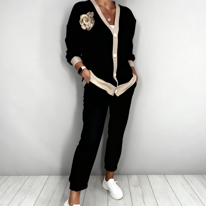 Tessa™ | V-Neck Top & High-Waist Pants Set