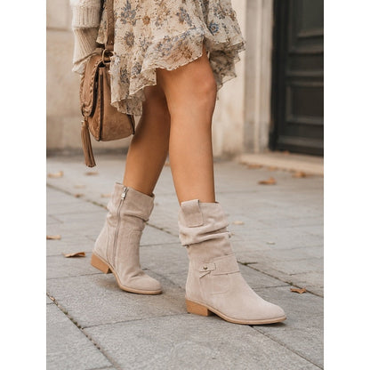 Clemence™ | Slouchy Block-Heel Ankle Boots