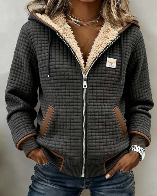 Silvana™ | Sherpa-Lined Quilted Zip-Up Hooded Jacket