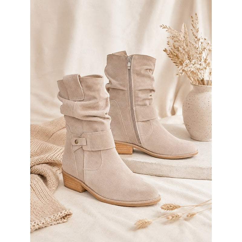 Clemence™ | Slouchy Block-Heel Ankle Boots