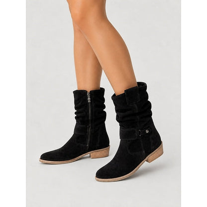 Clemence™ | Slouchy Block-Heel Ankle Boots